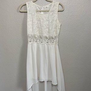 White high low dress